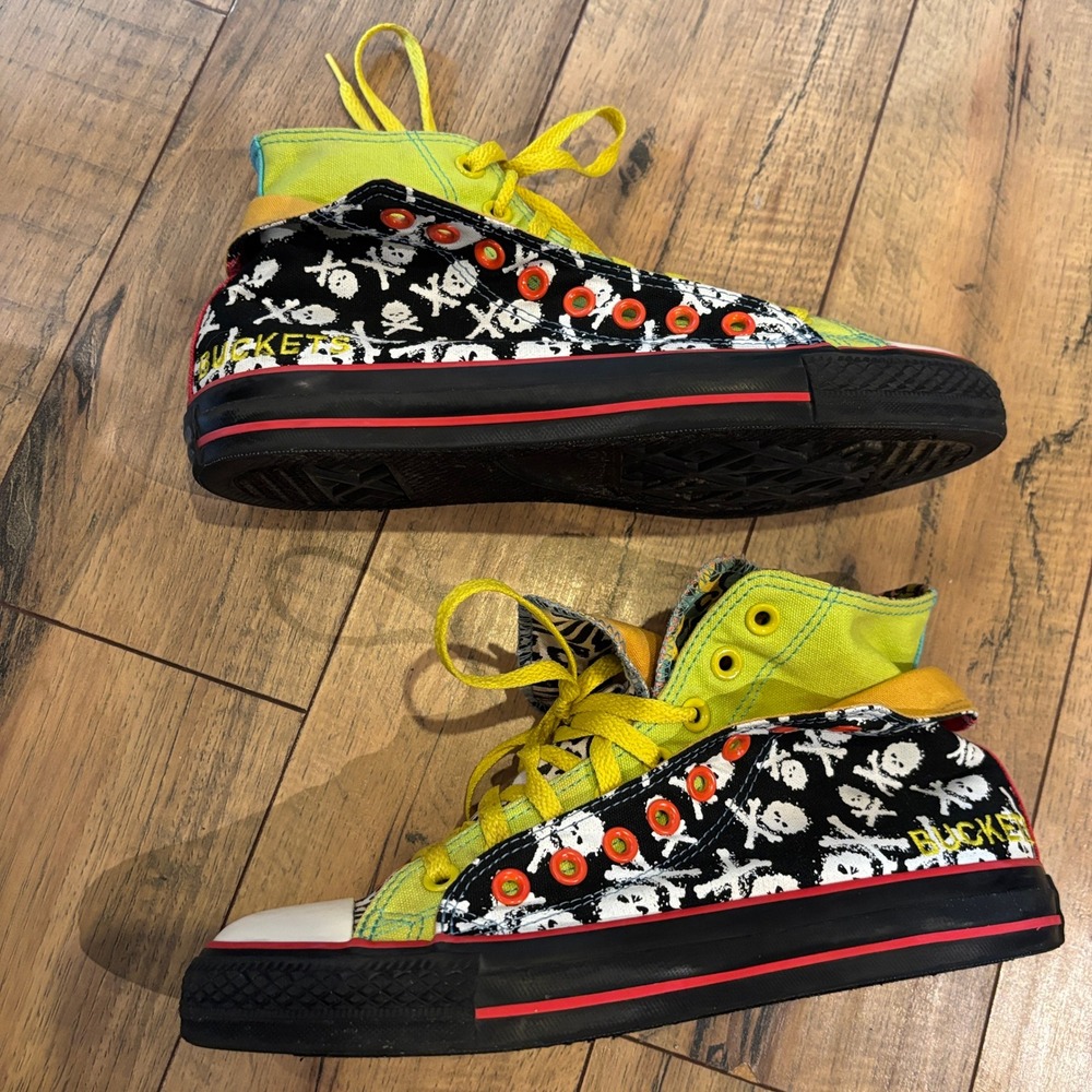 Converse Chuck Taylor All Star Double Upper High Top Mixed Print Sneakers Size 8 - Picture 9 of 14